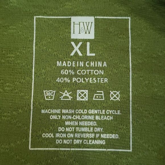 NWT H&W Shirt Mens sz XL Olive Diamond Quilted Short Sleeve Tee Henry & William - Picture 3 of 5